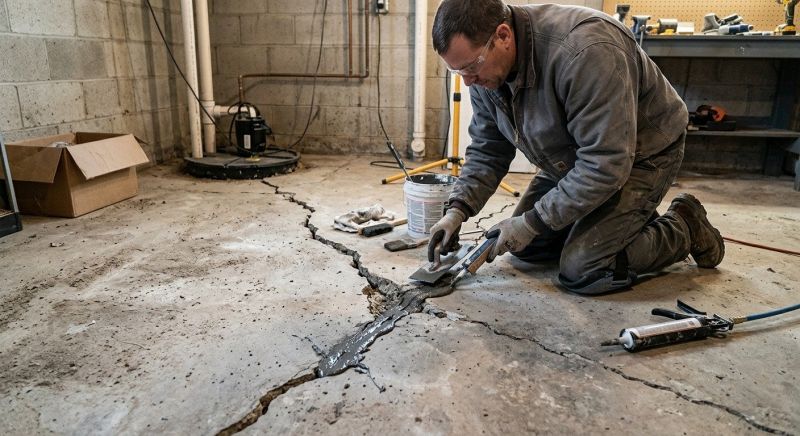 Cracked Basement Floor Repair in Prince Georges County, MD